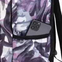 Рюкзак школьный на молнии, с карманами, с принтом, размер 30&times;13&times;42 см, сиреневый