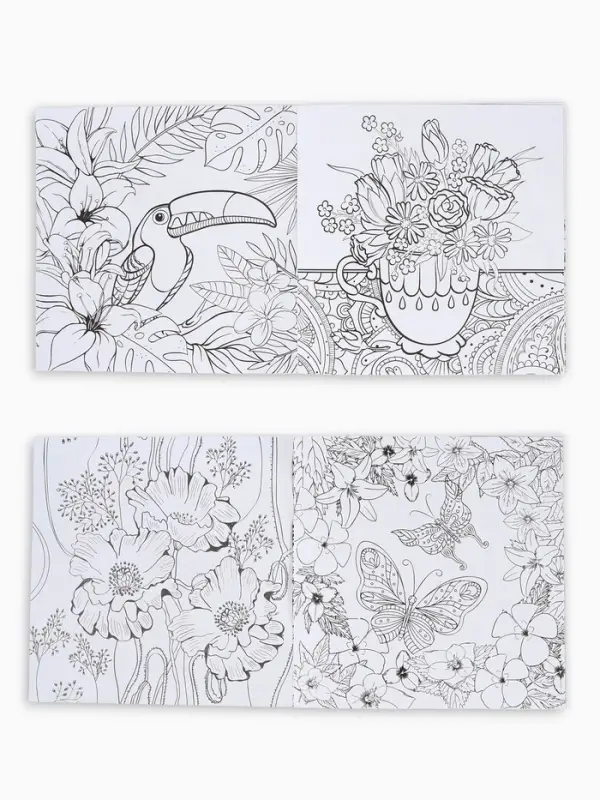 Раскраска - антистресс, альбом &laquo;Цветочное наслаждение&raquo; 20 стр.