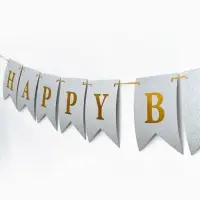 Гирлянда "Happy Birthday" серебряная