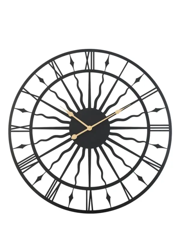 Часы настенные интерьерные &laquo;Солнце&raquo;, серия: Лофт, металл, бесшумные, плавный ход, d=80 см, от батарейки 1&times;АА