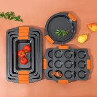 Противень для выпечки Magistro French Bakery, 47&times;30&times;5 см, антипригарное покрытие, чёрный