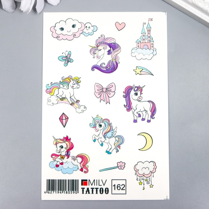 Татуировка на тело Татуировка на тело "Единорожки" 10х15 см