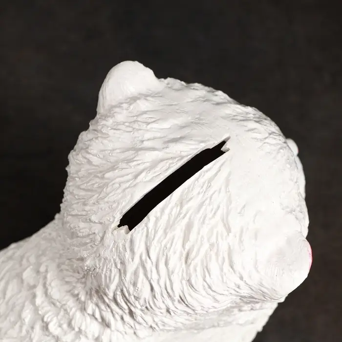 Копилка для денег &laquo;Котёнок&raquo;, гипс, белый, 16&times;12 см