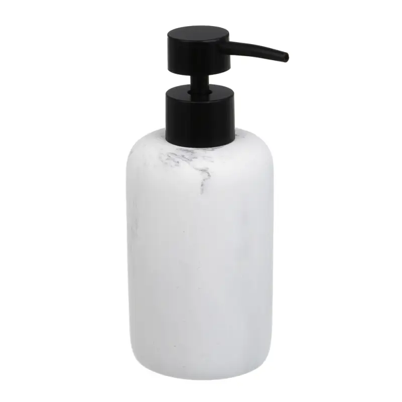 Диспенсер для жидкого мыла тм VETTA Мрамор, 300мл, смола (полирезин), бело-серый, 7,4x7,4x16,5см