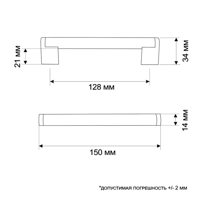 Ручка-скоба CAPPIO RSC013, м/о 128 мм, d=14 мм, цвет черный