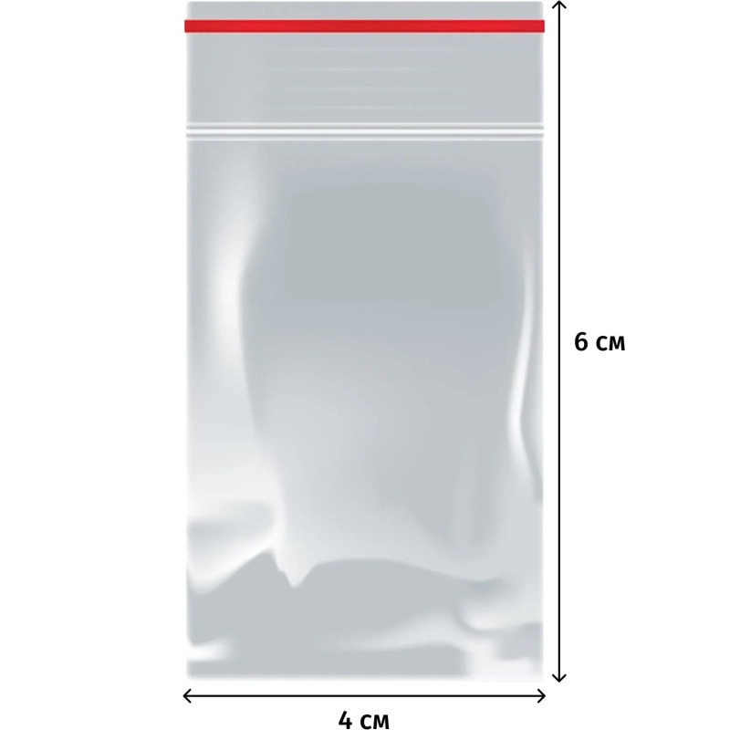 Пакет с замком (Zip Lock) 4 х 6 см, 32 мкм, 1000 шт/уп