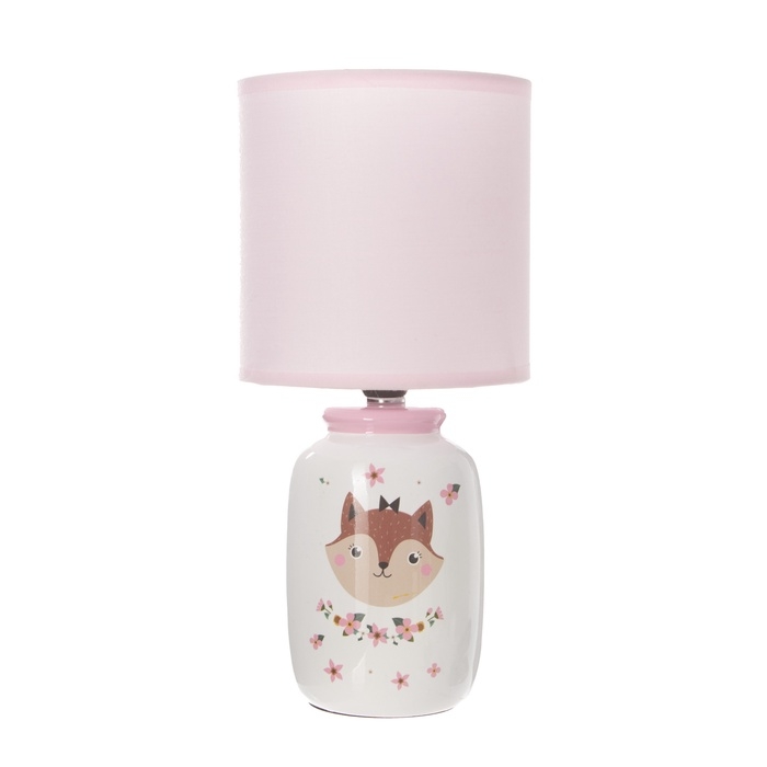 Настольная лампа с абажуром RISALUX «Киса» детская, Е14, 40 Вт, бело-розовый, 13×13×27 см Настольная лампа с абажуром RISALUX «Киса» детская, Е14, 40 Вт, бело-розовый, 13×13×27 см