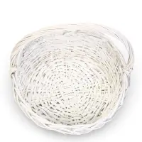 Набор корзин 3 шт ИВА 40x40x17 35х35x13 30х30x11 см ПЛЕТ ручка h=20/18/16 см бел