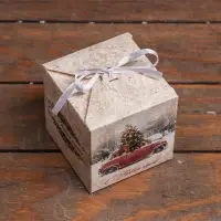 Коробка складная, подарочная новогодняя «Зимний пейзаж» 10×10×10 см
