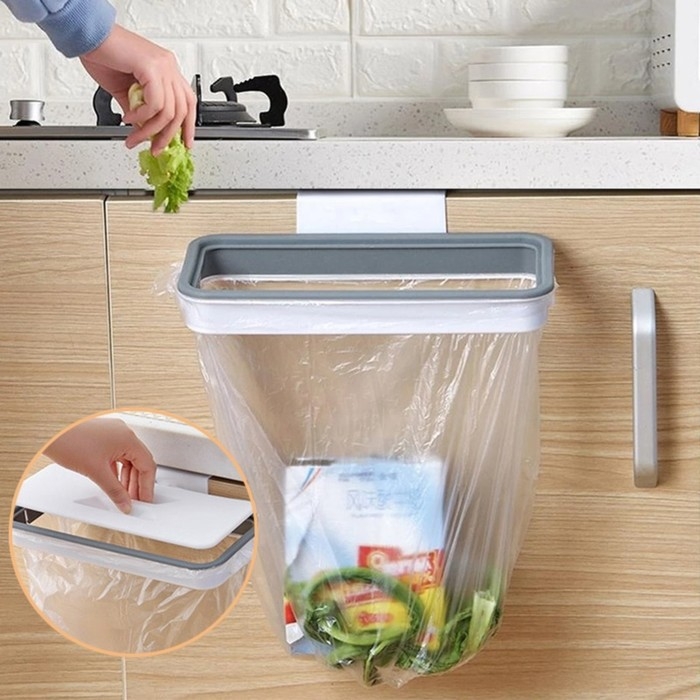 Держатель для мусорного пакета подвесной на дверцу 1,7 см, цвет белый Держатель для мусорного пакета подвесной на дверцу 1,7 см, цвет белый