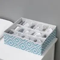 Органайзер для хранения белья Доляна &laquo;Лагуна&raquo;, 18 ячеек, 35&times;30&times;12 см, бирюзовый