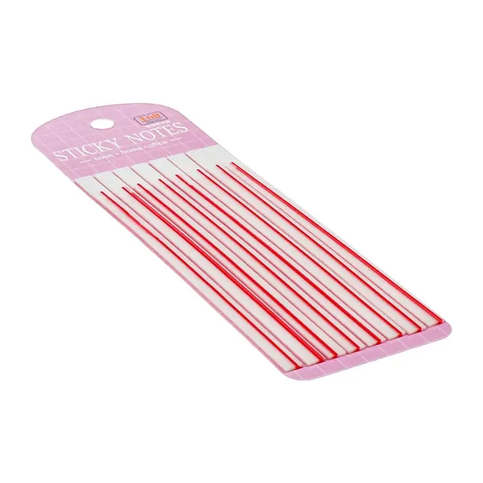 Блок-закладка с липким краем, розовый, 8 блоков по 20 штук, 140&times;6 мм