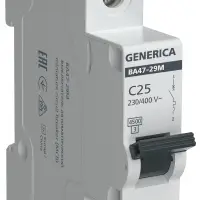 Выключатель автоматический&nbsp;ВА47-29М&nbsp;1P&nbsp;25А&nbsp;4,5кА&nbsp;C&nbsp;GENERICA