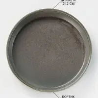 Тарелка глубокая Magistro Shadow, 960 мл, d=21.2 см, с бортом 4.5 см, фарфор, серая