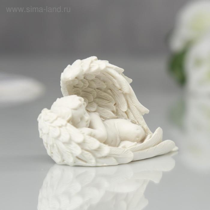 Сувенир полистоун Сувенир полистоун "Белоснежный ангелочек спящий в крыльях" МИКС 4х6,5х2,5 см
