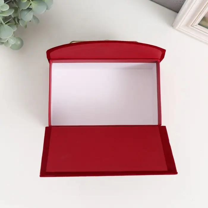 Шкатулка картон "Ромбы. Бордо" 7х16,5х10,5 см