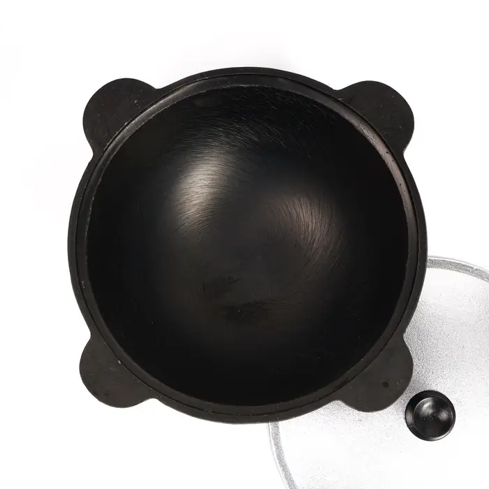 Казан, 6 л, плоское дно, алюминиевая крышка, чугун