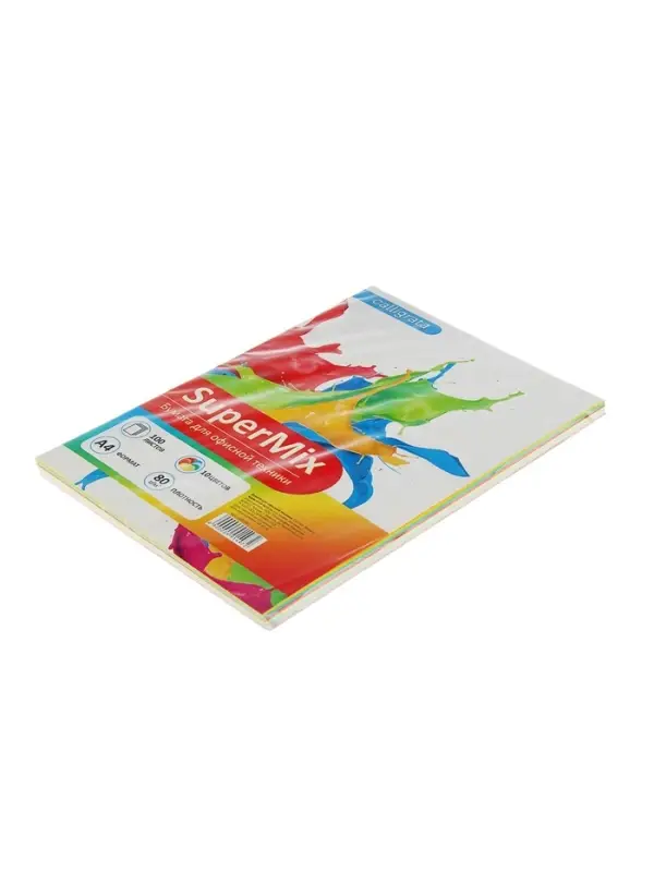 Бумага цветная Calligrata. Mix, А4, 100 листов, 10 цветов, тонированная в массе, 80 г/м&sup2;, МИКС