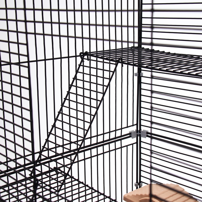 Клетка для грызунов Клетка для грызунов "Пижон" №11, 4 этажа, разборная, 42 х 30 х 65 см (+2 домика,2 колеса,миска), беж