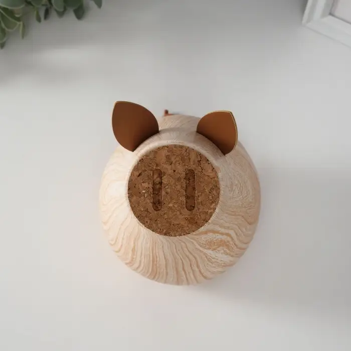 Копилка для денег &laquo;Свинья мордашка с большим пяточком&raquo;, керамика под дерево, 13.3&times;11.7&times;16.3 см