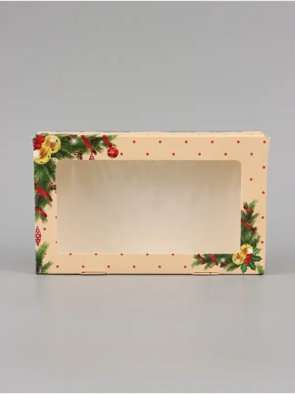 Коробка новогодняя складная &laquo;Праздничное настроение&raquo;, 20&times;12&times;4 см с окном