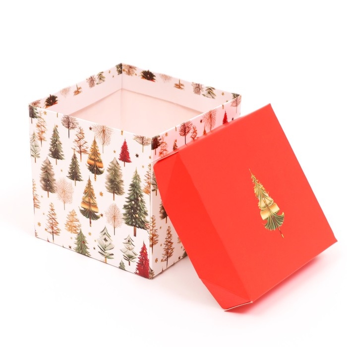 Новый год. Коробка Самосборная "Звезды Новый Год" 10 х 10 х 10 см