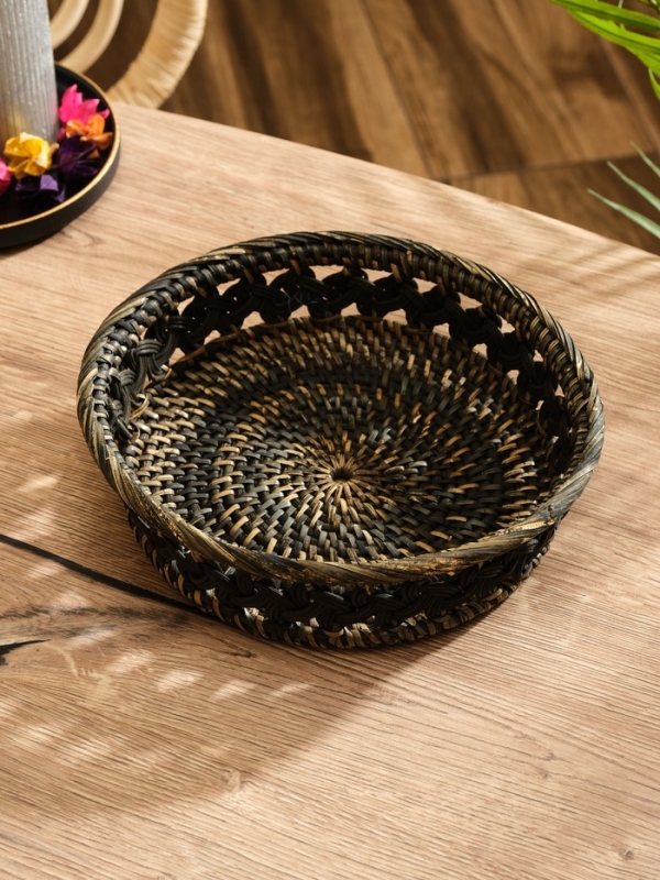 Корзинка плетеная ротанг, 22х22х6 см