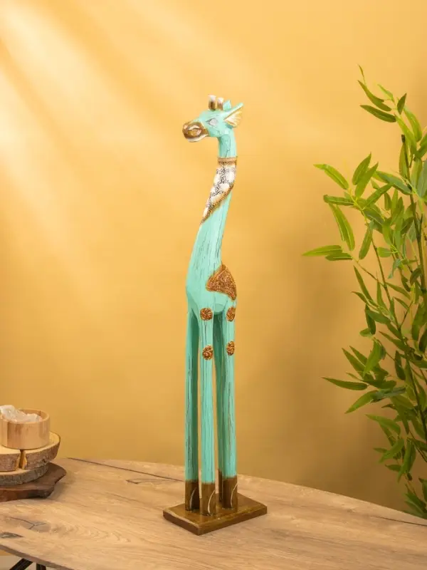 Сувенир "Жирафик" дерево 18х10х80 см, цв. бирюзовый