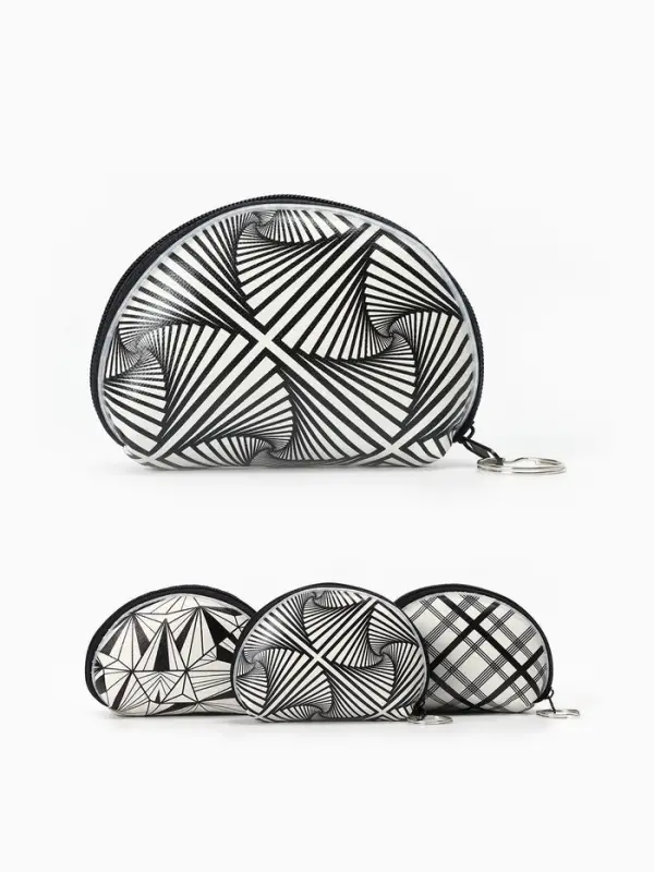 Кошелёк-монетница на молнии 9.5&times;3&times;7.5 см, с монохромным принтом, МИКС