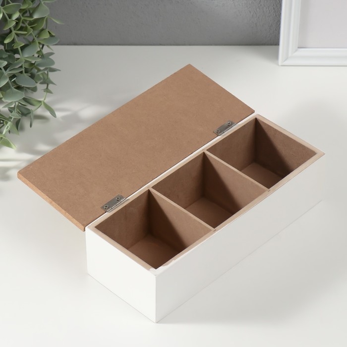 Шкатулка дерево с делениями "Лесные звери" 23х9х8,3 см