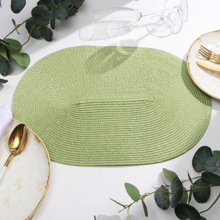 Салфетка сервировочная  «Овал», цв.св-зеленый, 45*30 см