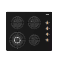 Газовая варочная панель CGH612GB, 4 конфорки, WOK, черная