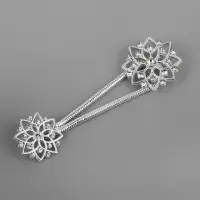 Декоративная застёжка, d = 2,4/3.1 см, цвет серебряный