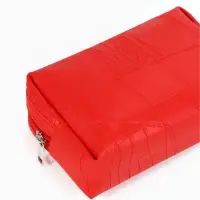 Косметичка дор Одноцвет, 16*5*10, отдел на молнии, красный