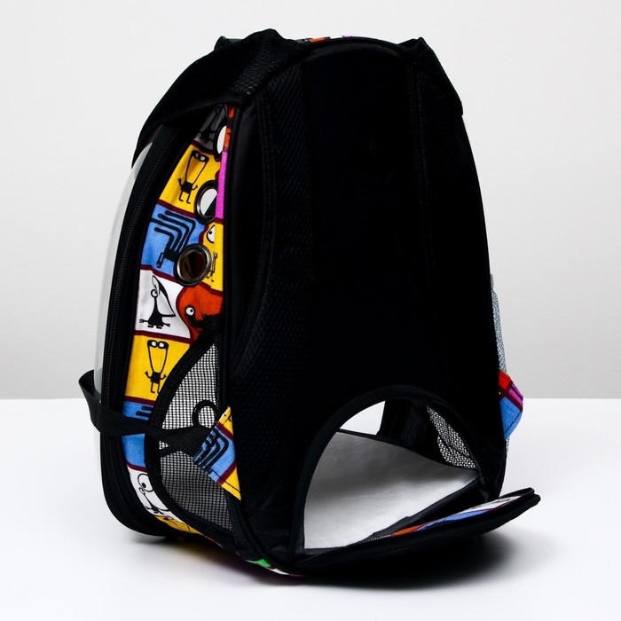 Рюкзак для переноски кошек и собак  Рюкзак для переноски кошек и собак "Глазастики", прозрачный, 31 х 28 х 42 см