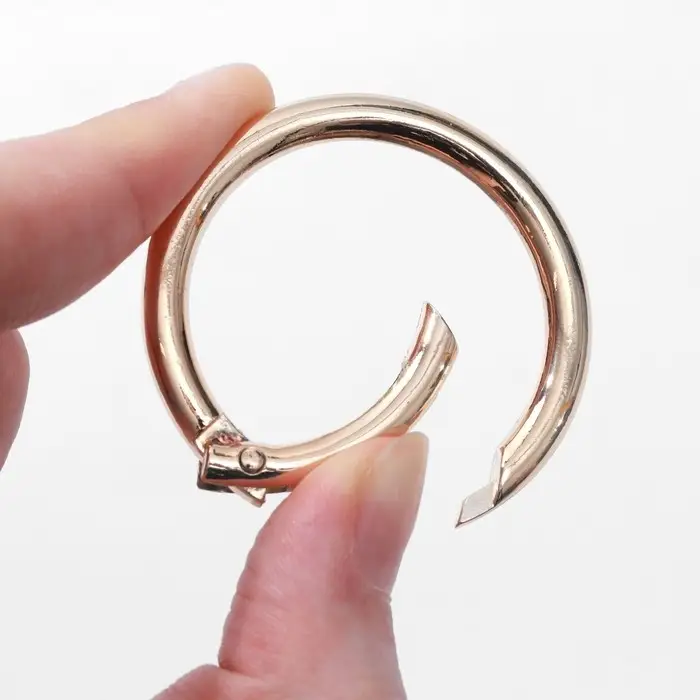 Кольцо-карабин, d=38/48 мм, толщина - 5 мм, 5 шт., цвет золотой