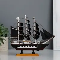 Сувенирная модель корабля &laquo;Пиратский. Аризона&raquo;, 24&times;6&times;22 см, чёрные паруса