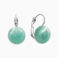 Серьги пластик "Таблетка" кошачий глаз, цвет голубой в серебре