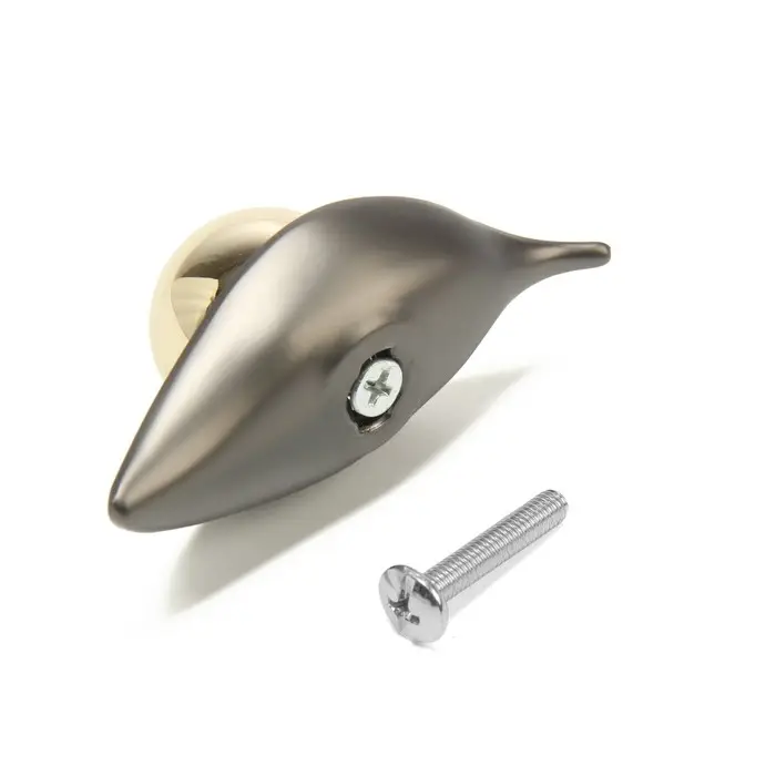 Ручка-кнопка CAPPIO RK134, мебельная, цвет графит/золото