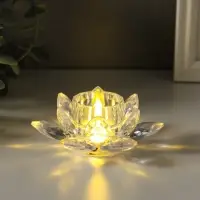 Светодиодная свеча LED - ночник RISALUX &laquo;В лотосе&raquo;, 3&times;LR1130, прозрачный, 10.5&times;10.5&times;4.5 см