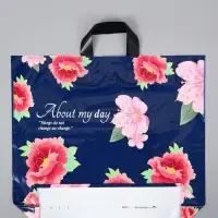 Пакет с петлевой ручкой "Цветы 45 х 40 х 8 см, 60 мкм