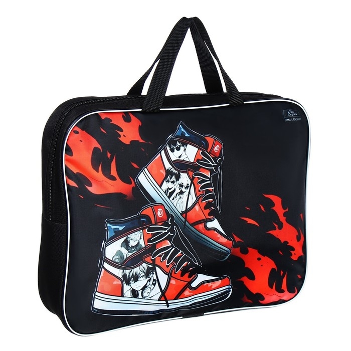 Папка с ручками текстильная А4, 350 х 270 х 70 мм, Calligrata  Папка с ручками текстильная А4, 350 х 270 х 70 мм, Calligrata "Кеды аниме"