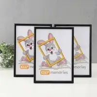 Набор фоторамок для фото 21&times;30 см Keep memories &laquo;Радуга&raquo;, с подножкой, 3 шт., (пластиковый экран), чёрный