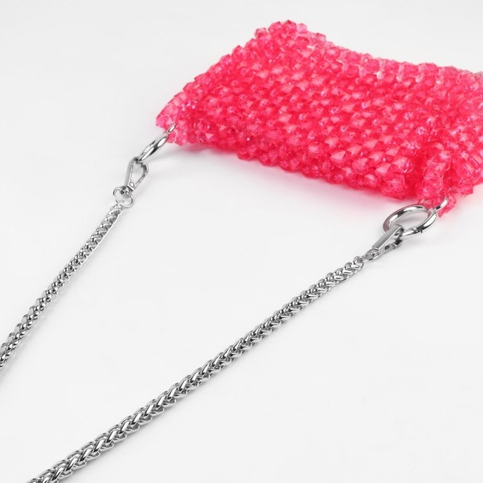 Цепочка для сумки, с карабинами, железная, 7 × 7 мм, 120 ± 2 см, цвет серебряный Цепочка для сумки, с карабинами, железная, 7 × 7 мм, 120 ± 2 см, цвет серебряный