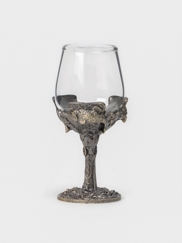 Рюмки для водки Рюмки для водки "Рыбалка", подарочный набор на 3 персоны, рюмка 50 мл, бронза