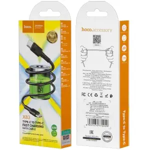 Кабель X83 HOCO Type-C на Type-C 60W 1M черный