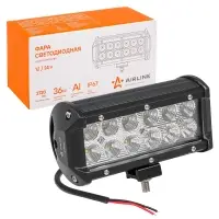 Фара светодиодная (балка) двухрядная, 12 LED рассеяный свет, 36W, (165х78х65) 12/24V
