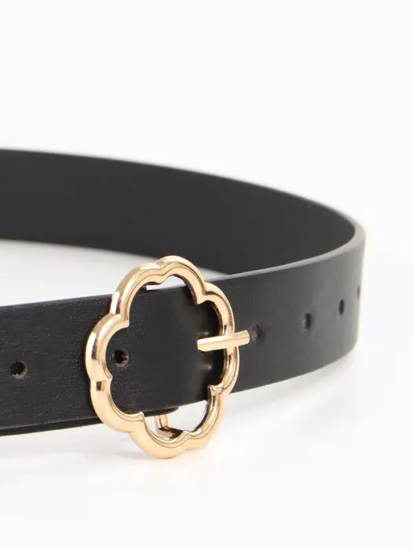 Ремень женский, 110&times;2.8 см, с пряжкой металл, чёрный