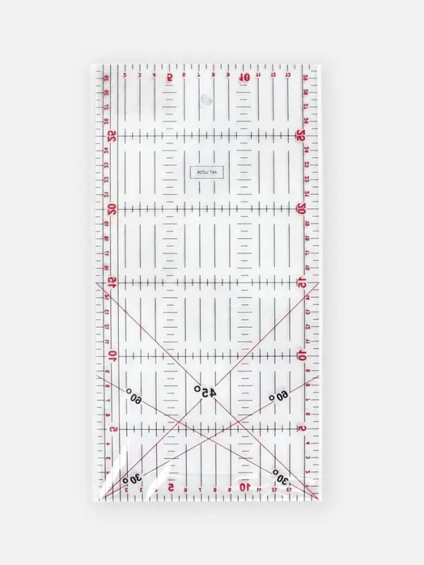 Линейка для квилтинга и пэчворка, 30.5&times;15 см, s=0.5 мм, прозрачная