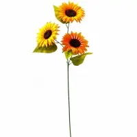 Цветы искусственные &laquo;Подсолнух галант&raquo;, h=60 см, d=12 см, оранжевые